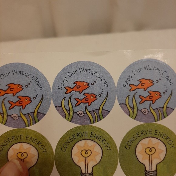 Vintage Stickers Art By Anita Lovitt 1994 The Trumpet Club Clean Planet READ - Picture 14 of 16